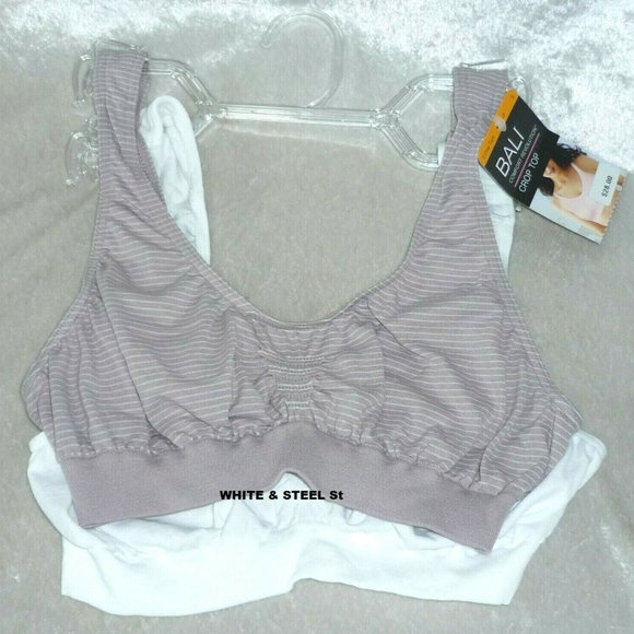 Bali Comfort Revolution Bras 2-pk. Seamless Microfiber Crop Top Set size-S NEW - Picture 7 of 10